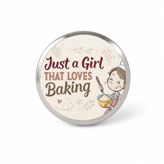 Just A Girl That Loves Baking Funny Novelty Hat Backpack Lapel Pin