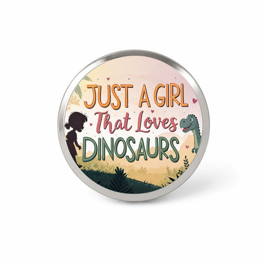 Just A Girl That Loves Dinosaurs Funny Novelty Hat Backpack Lapel Pin
