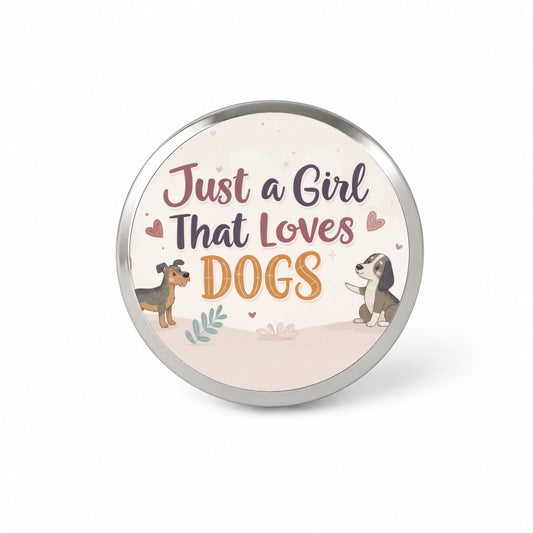Just A Girl That Loves Dogs Novelty Hat Backpack Lapel Pin