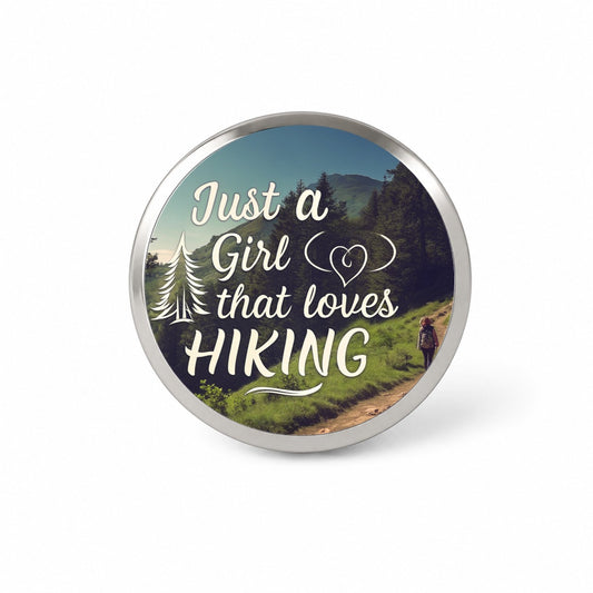 Just A Girl That Loves Hiking Adventure Novelty Hat Backpack Lapel Pin