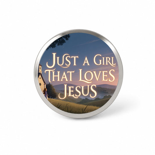 Just A Girl That Loves Jesus Religious Novelty Hat Backpack Lapel Pin