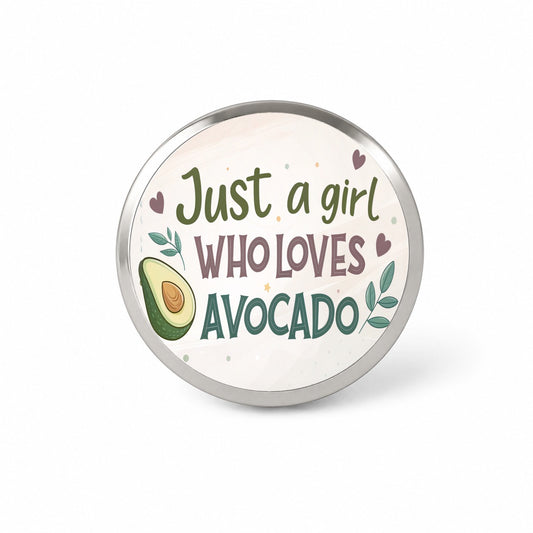 Just A Girl Who Loves Avocado Funny Novelty Hat Backpack Lapel Pin