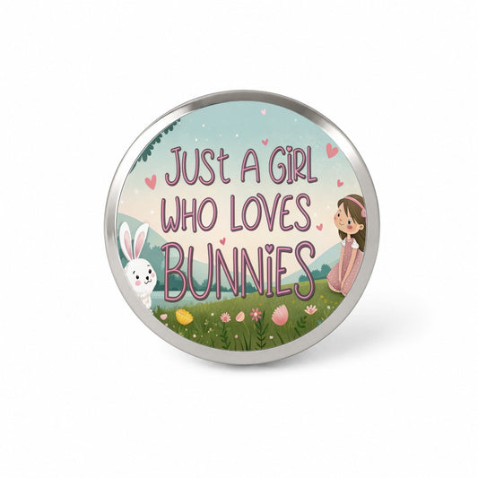 Just A Girl Who Loves Bunnies Rabbits Novelty Hat Backpack Lapel Pin