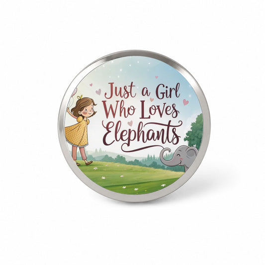 Just A Girl Who Loves Elephants Cute Novelty Hat Backpack Lapel Pin