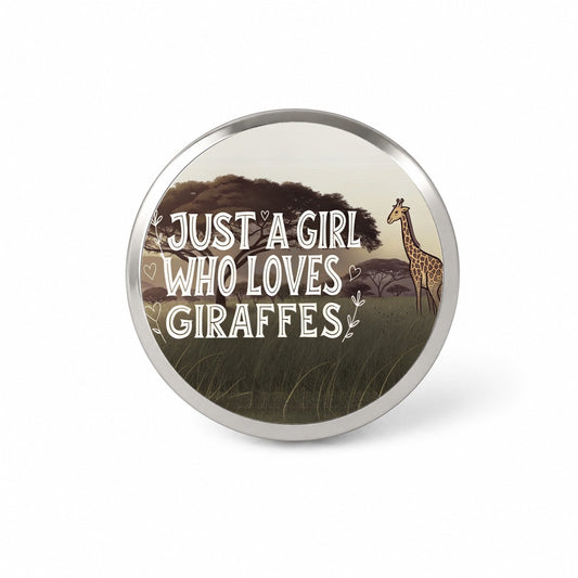 Just A Girl Who Loves Giraffes Novelty Hat Backpack Lapel Pin