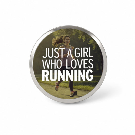 Just A Girl Who Loves Running Jogging Novelty Hat Backpack Lapel Pin