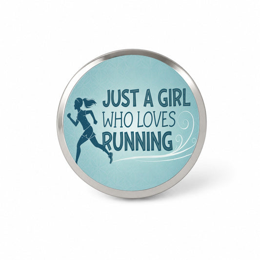 Just A Girl Who Loves Running Novelty Hat Backpack Lapel Pin
