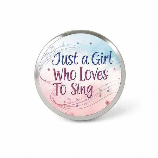 Just A Girl Who Loves To Sing Fun Novelty Hat Backpack Lapel Pin