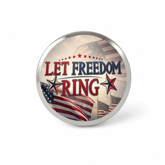 Let Freedom Ring Patriotic American Flag Novelty Hat Backpack Lapel Pin