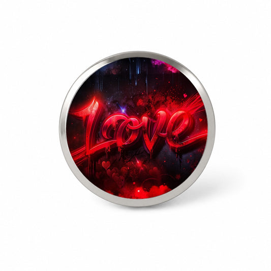 Love Red Graffiti Style Novelty Hat Backpack Lapel Pin