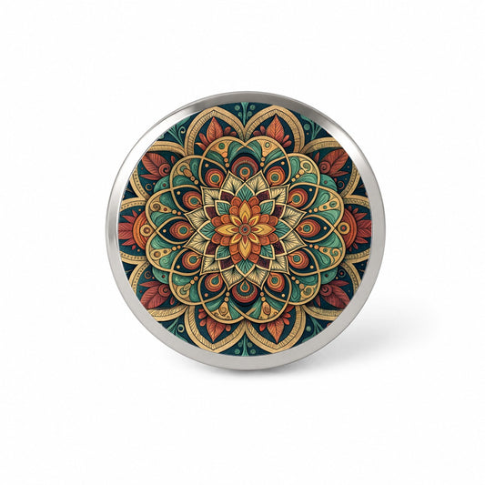 Mandala Colorful Floral Pattern Novelty Hat Backpack Lapel Pin