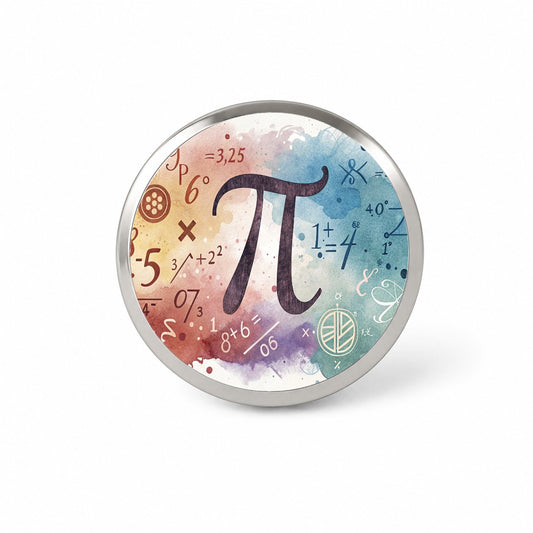 Math Numbers Symbols Pi Artistic Watercolor Novelty Hat Backpack Lapel Pin