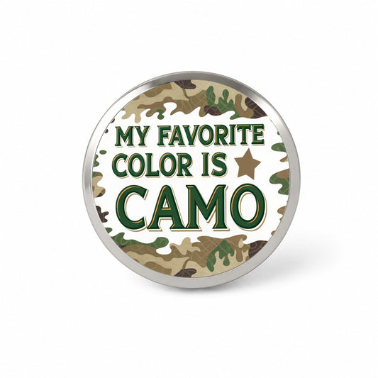 My Favorite Color Is Camo Camouflage Hunting Green Brown Novelty Hat Backpack Lapel Pin