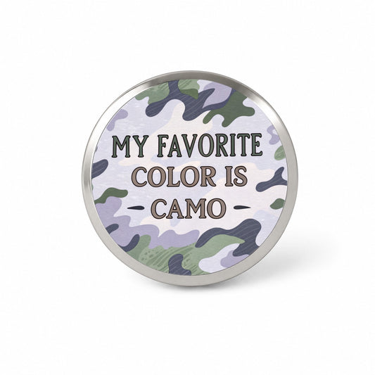 My Favorite Color Is Camo Military Camouflage Novelty Hat Backpack Lapel Pin