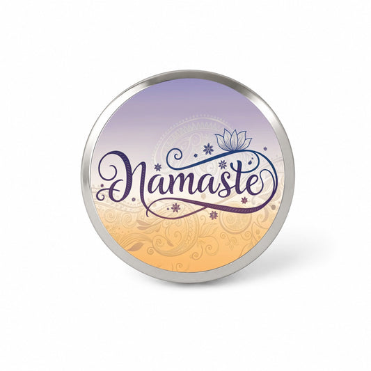 Namaste Yoga Lotus Flower Novelty Hat Backpack Lapel Pin