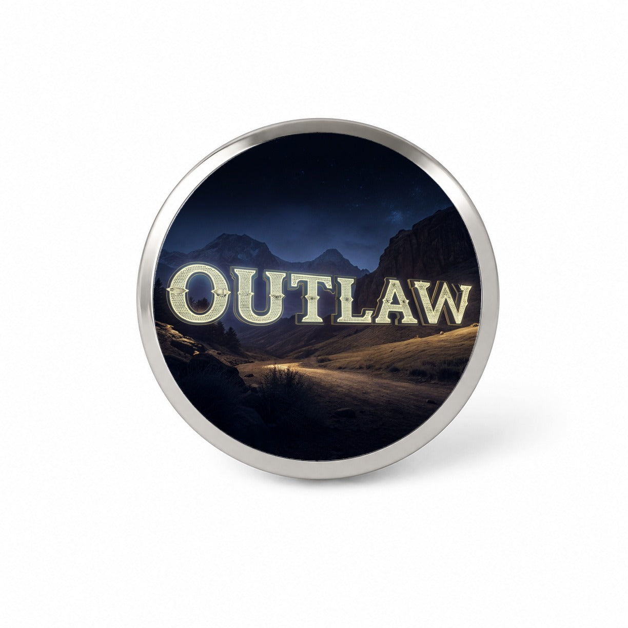 Outlaw Country Night Novelty Hat Backpack Lapel Pin
