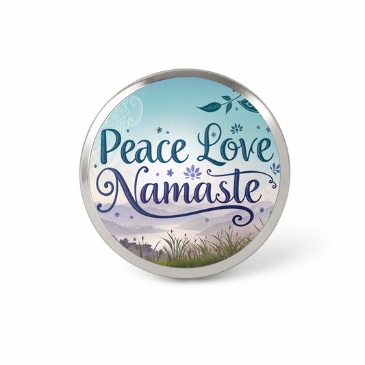 Peace Love Namaste Inspirational Novelty Hat Backpack Lapel Pin