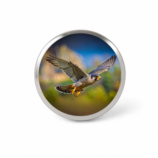 Peregrine Falcon Raptor in Flight Novelty Hat Backpack Lapel Pin