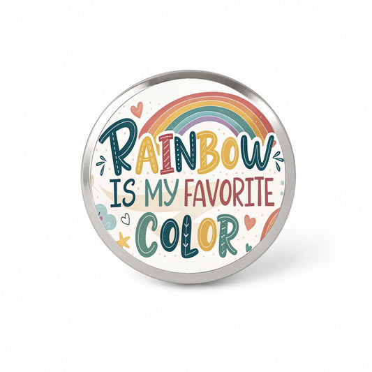 Rainbow Is My Favorite Color Funny Novelty Hat Backpack Lapel Pin
