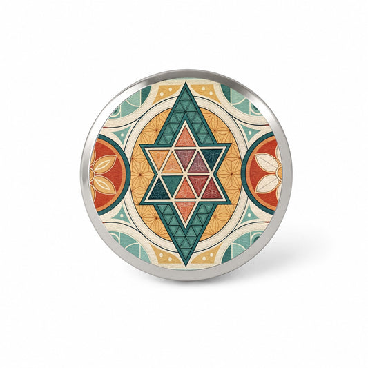 Retro Vintage Geometric Pattern Novelty Hat Backpack Lapel Pin