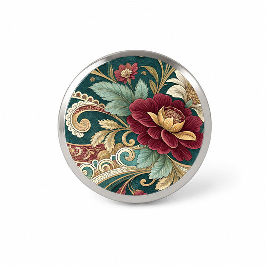 Victorian Decorative Floral Pattern Novelty Hat Backpack Lapel Pin
