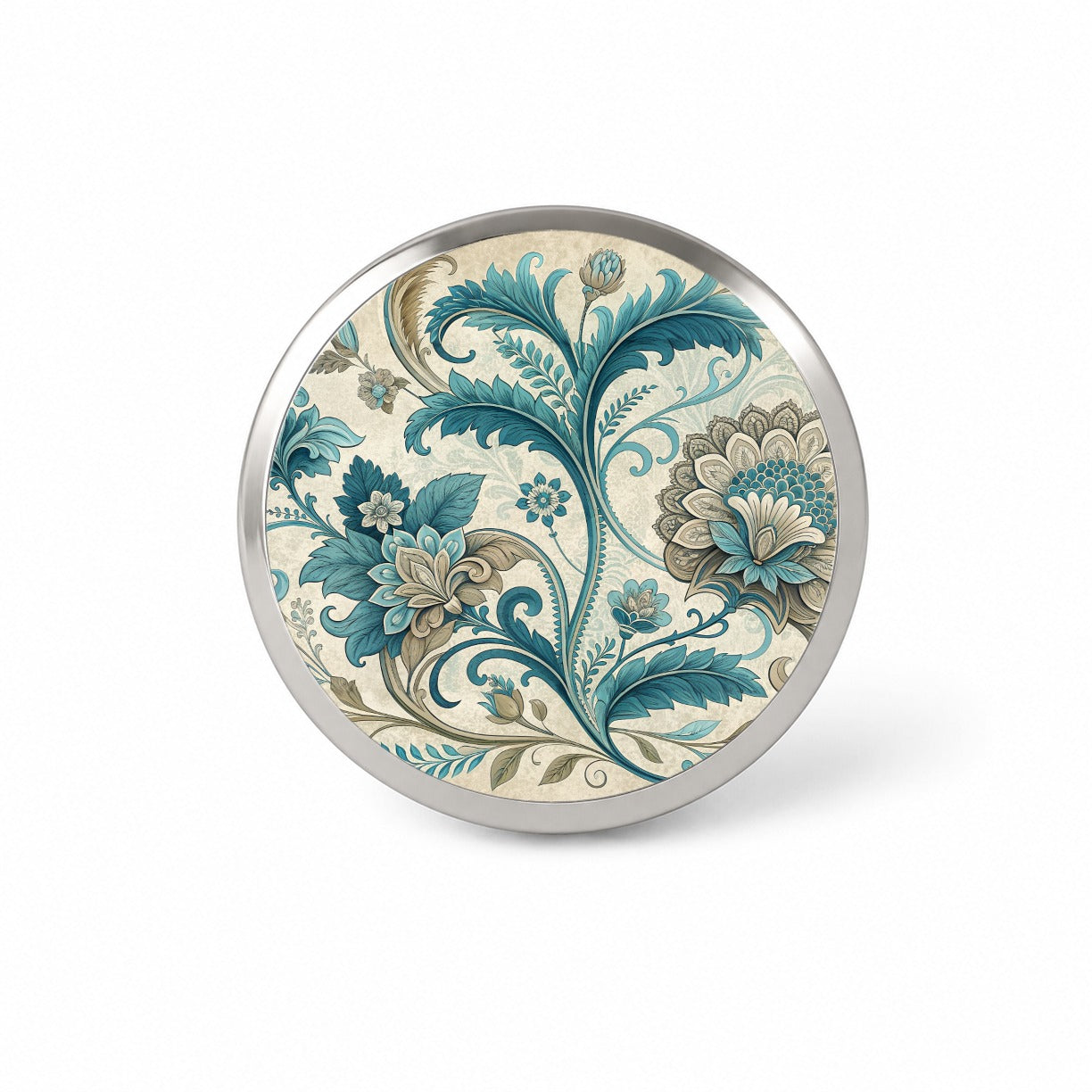 Victorian Decorative Flowers Leaves Pattern Novelty Hat Backpack Lapel Pin