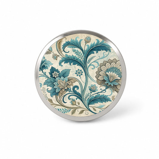 Victorian Decorative Flowers Leaves Pattern Novelty Hat Backpack Lapel Pin