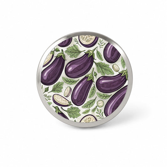 Whole Eggplants Pattern Novelty Hat Backpack Lapel Pin