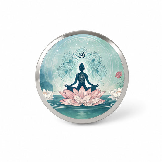 Yoga Meditation Lotus Flower Om Aum Novelty Hat Backpack Lapel Pin