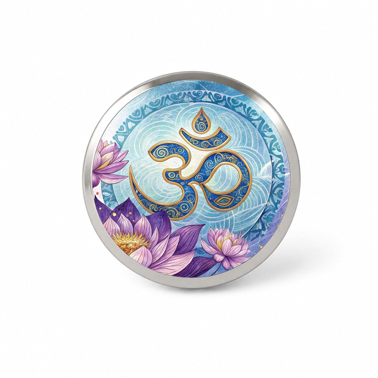 Yoga Om Aum Lotus Flower Novelty Hat Backpack Lapel Pin