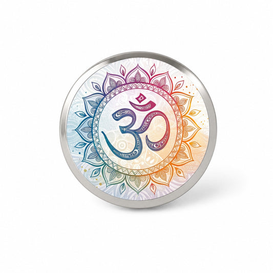 Yoga Om Aum Mandala Symbol Rainbow Novelty Hat Backpack Lapel Pin