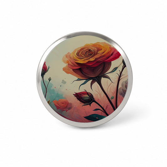 Abstract Roses Flowers Novelty Hat Backpack Lapel Pin