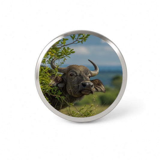 African Buffalo Safari Wildlife Novelty Hat Backpack Lapel Pin