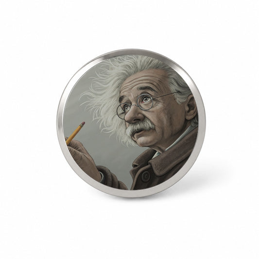Albert Einstein Genius Portrait Novelty Hat Backpack Lapel Pin
