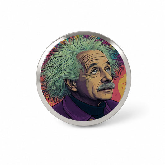 Albert Einstein Psychedelic Novelty Hat Backpack Lapel Pin