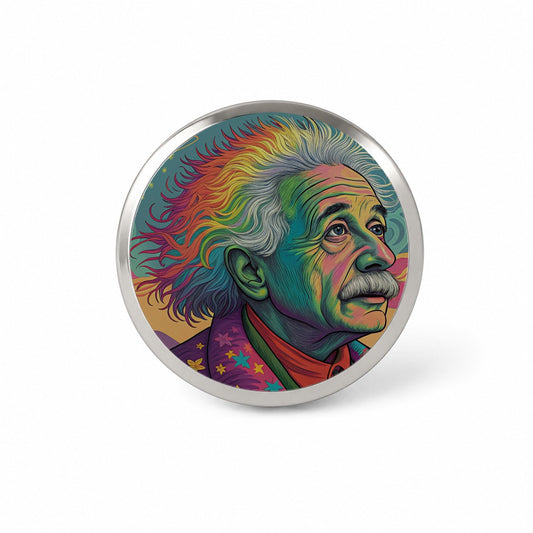 Albert Einstein Rainbow Energy Novelty Hat Backpack Lapel Pin