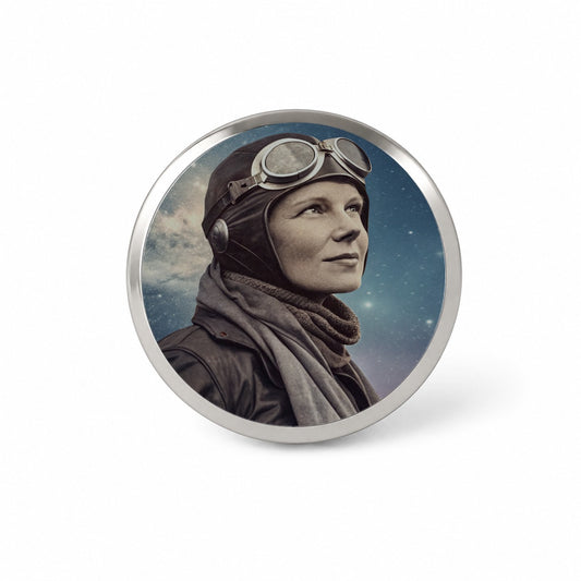 Amelia Earhart Aviation Novelty Hat Backpack Lapel Pin