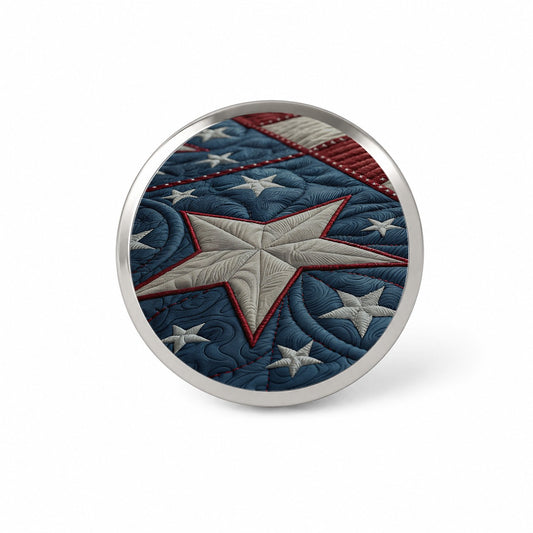 American Patriotic Quilt USA Novelty Hat Backpack Lapel Pin
