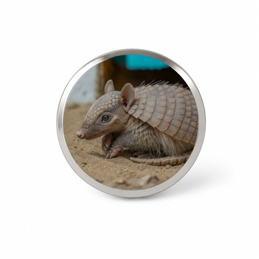 Armadillo Close Up Novelty Hat Backpack Lapel Pin