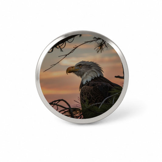 Bald Eagle At Sunset Novelty Hat Backpack Lapel Pin