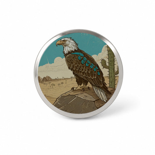 Bald Eagle of the Southwest Desert Novelty Hat Backpack Lapel Pin