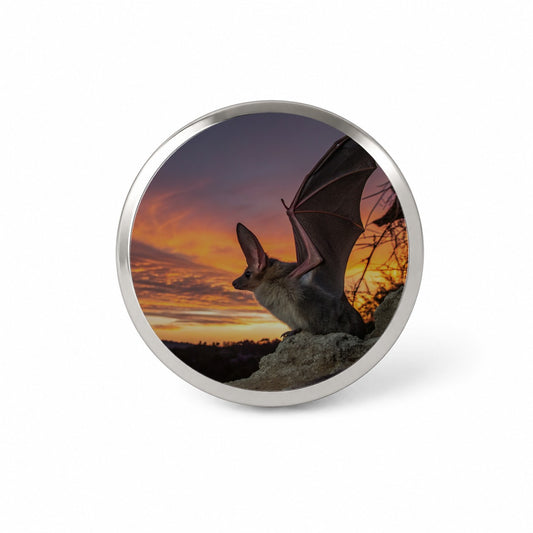 Bat Nature At Sunset Novelty Hat Backpack Lapel Pin
