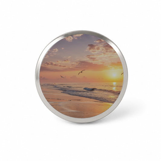 Beach Sunrise Ocean Novelty Hat Backpack Lapel Pin