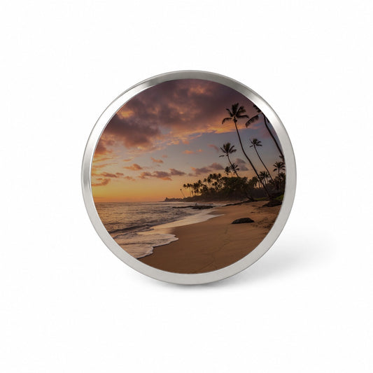 Beach Sunrise Sunset Ocean Tropical Novelty Hat Backpack Lapel Pin