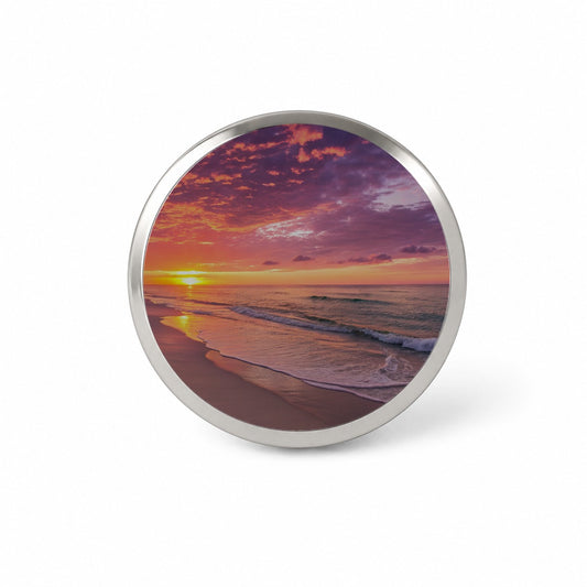 Beach Sunset Ocean Beautiful Novelty Hat Backpack Lapel Pin