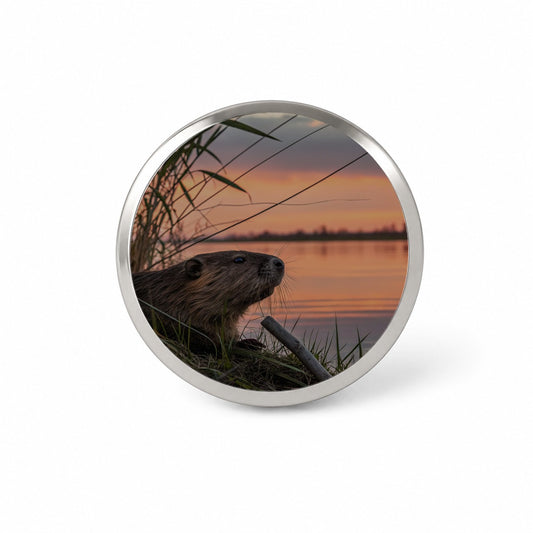 Beaver Pond At Sunset Novelty Hat Backpack Lapel Pin