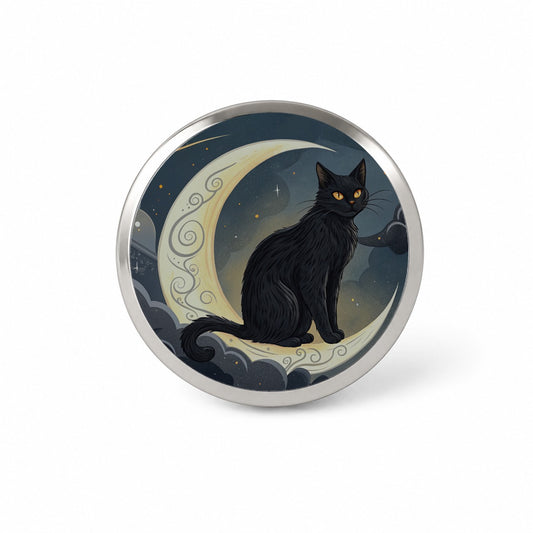 Black Cat Tarot Moon Novelty Hat Backpack Lapel Pin