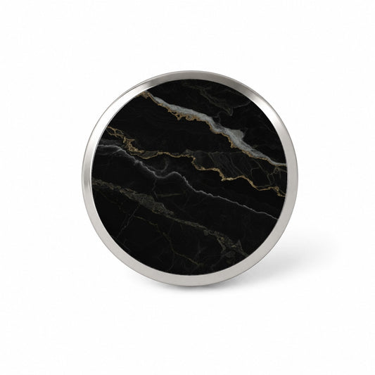 Black Marble Novelty Hat Backpack Lapel Pin