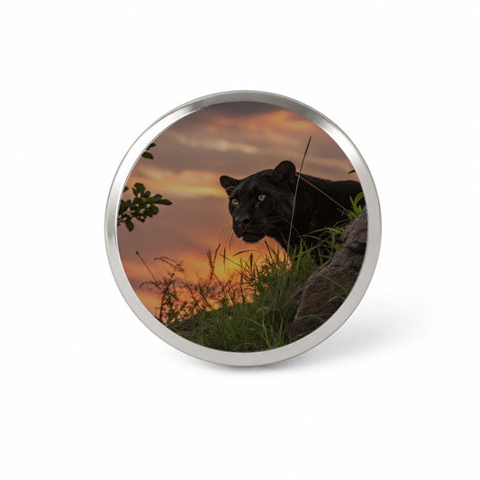 Black Panther At Sunset Novelty Hat Backpack Lapel Pin