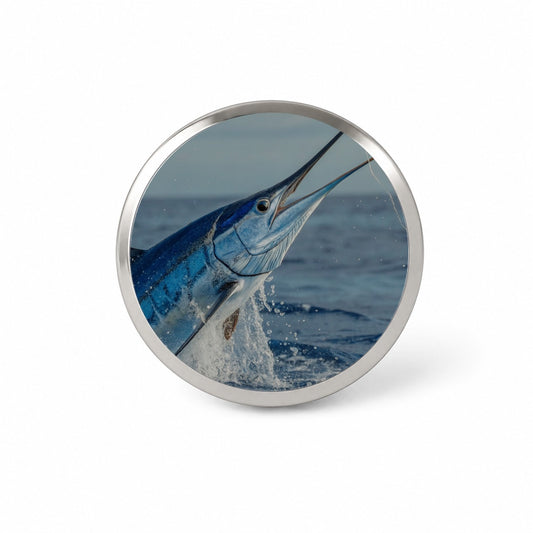 Blue Marlin Deep Sea Fishing Novelty Hat Backpack Lapel Pin